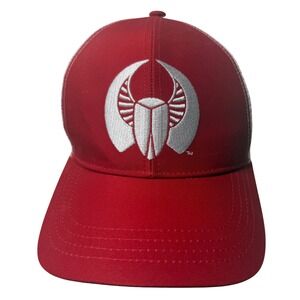 BOCO Gear Technical Trucker Hat Red White Silver Scarab Beetle Logo Snapback Cap
